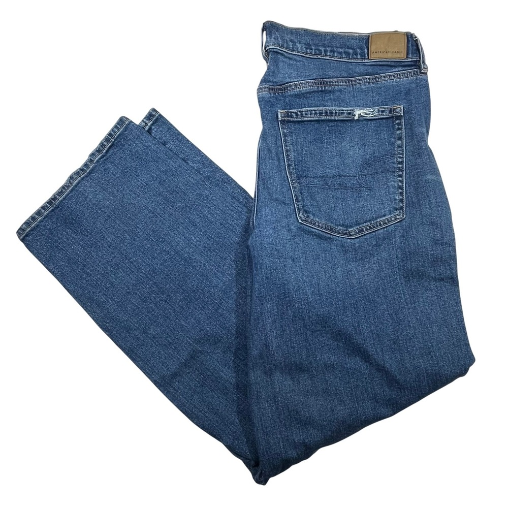 American Eagle Super High Rise Baggy Straight Jeans Womens 14 (Fits 33x30)